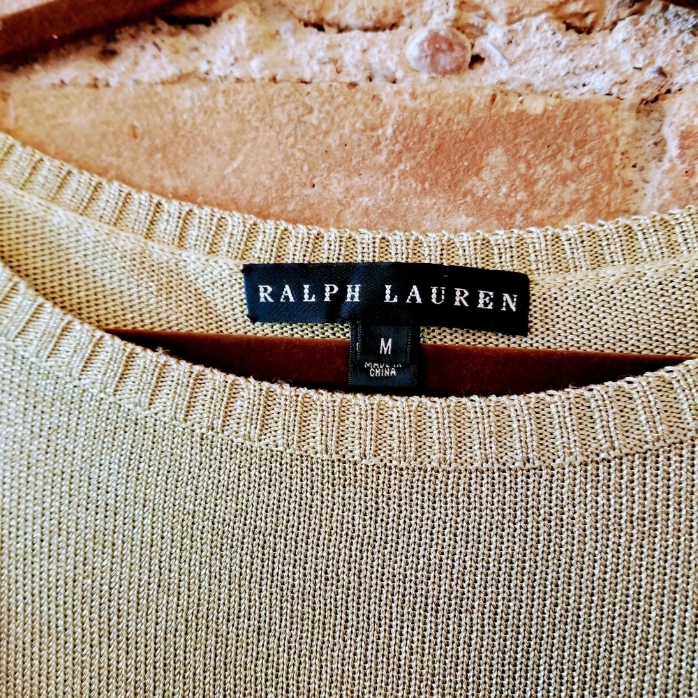 Ralph Lauren Black Label Metallic Gold Sweater - Picture 5 of 6